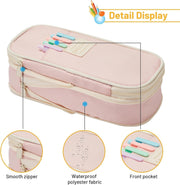 Large Capacity Pencil Case Pouch, Cute Aesthetic Big Capacity Zipper Pencil Cases Pen Portable Office Stationery Makeup Bag, Desk Organizer for College Adults Women Men, Navy Blue