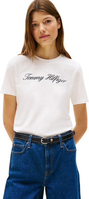 Women's Nos Script Regular C-nk Ss Ww0ww43459 S/S T-Shirt - White (Nos Ecru)