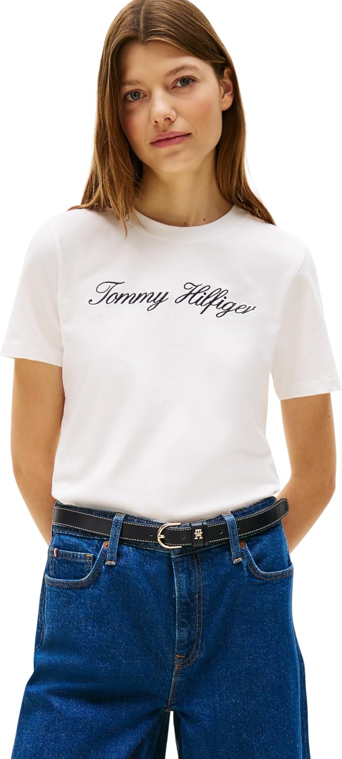 Women's Nos Script Regular C-nk Ss Ww0ww43459 S/S T-Shirt - White (Nos Ecru)