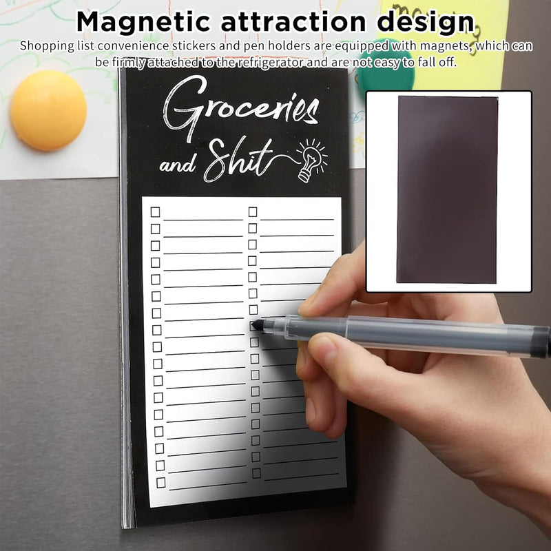 Magnetic Notepads for Refrigerator, Featuring a Convenient Magnetic Back for Easy Attachment to Metal Surfaces for Shopping List To-Do List Recipes