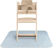 Baby Splat Mat 42.5x42.5 Inch (Fog) Water Resistant for Under High Chair and Infant Play - Blue Check