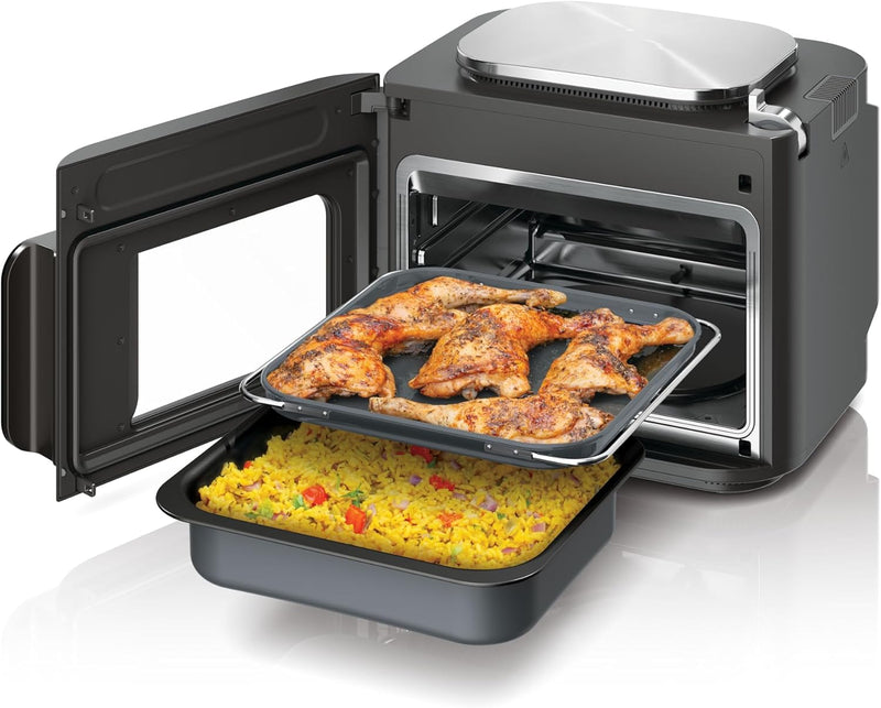 Ninja Foodi Ultimate 9-In-1 Multi Cooker With Crisping, Keep Warm Setting, One Pot Meals, 1760 Watts, 7.5 Litre Capacity, Recipie Guide, Black, OP500ME, 2 Years Warranty