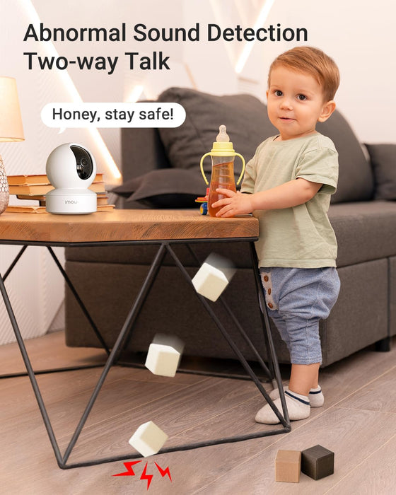 Imou 1080P Security Camera for Home Smart Camera Indoor Surveillance Home Camera 360° Motorized, IR Night Vision Baby Monitor Abnormal Sound, Two-way Talk, Pet Camera, Built-in Siren (DK2 1080P)