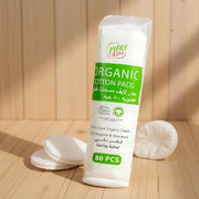 PureLife Organic Cotton Pads 80pcs Soft Reusable Rounds for Face Makeup Removal, Skincare, Cleansing Gentle, Eco-Friendly, Biodegradable Cotton Pads