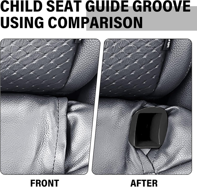 JUGCUT 2 Pairs of Child Safety Car Seat Guide Slot, Isofix Guide Groove Seat Belt Bracket Connector Universal Fit Black
