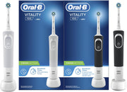 Oral-B Vitality D100 Black and White 1+1 Free Bundle Electric Rechargeable Toothbrush, 2 Minutes Timer, Cross Action Brush Head, with UAE 3 pin plug - Vitality 100 White & Black