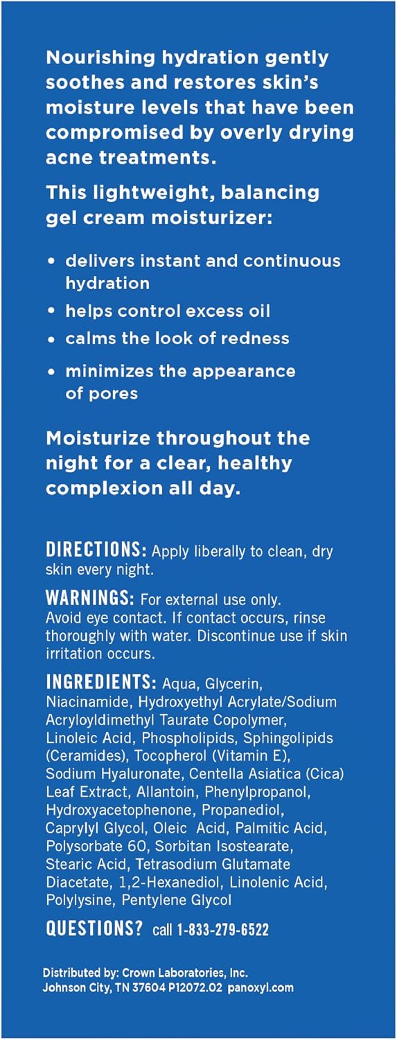 PM Balancing Repair Moisturizer with Niacinamide, Ceramides and Cica, Hydrating Face Moisturizer, Acne Prone Skin and Dry Skin, Non-Comedogenic Night Face Moisturizer, 3 oz - 3 Fl Oz (Pack of 1)