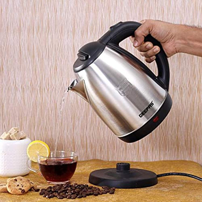 Electric Tea Kettle 1.8 L, Auto Shut Off And Boil Dry Protection, Safety Lock Lid, 360 Degree Rotational Base, Stainless Steel, Ergonomic Handle, Perfect Pour, Large Capacity 1.8 L 1500 W GK5454B