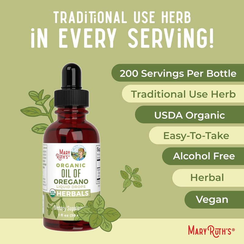 Oregano Oil Drops 6 Month Supply USDA Oil of Oregano Liquid Herbal Blend for Immune Support Digestive Health Overall Health Vegan Sugar Free Non-GMO 1 Fl Oz