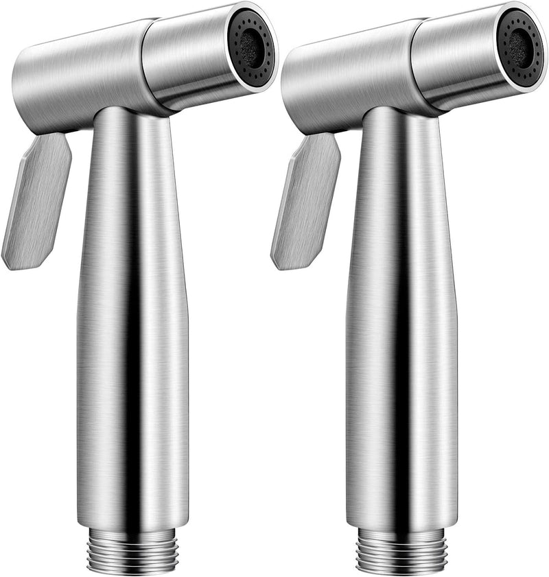 Edge16 2Pack Bidet Toilet Sprayer Head Stainless Steel Handheld Bidet Sprayer Cloth Bathroom Diaper Sprayer for Kitchen and Toilet Cleaning (Press type)