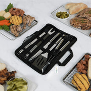Cotton Home Premium Stainless Steel 5 pieces BBQ Grill Tool Set includes Knife Brush Fork Spatula Tong with Oxford Bag Ultimate Grilling Companion for BBQs camping picnics Unique Kitchen Gadgets Gift