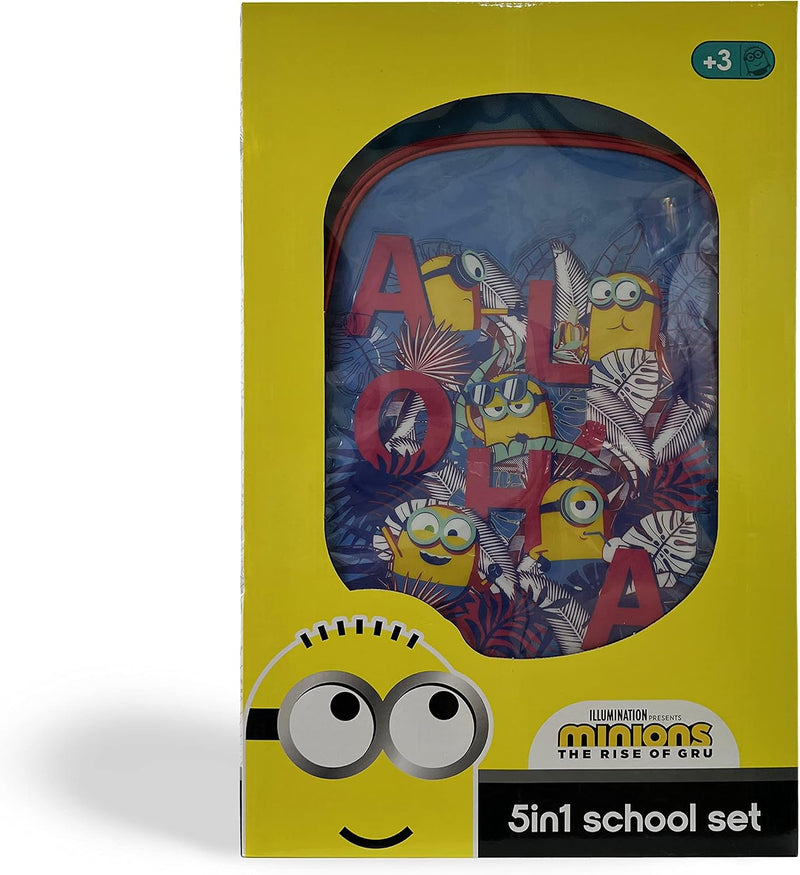 Minions Aloha Buddies 18" 5in1 Trolley BackPack Set