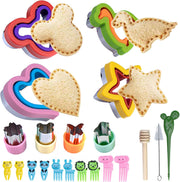 21PCS Sandwich Cutter maker Set Fruit Cutters Toast bread cutting mold Pancake Maker DIY Cookie Cutters for Kids Bento Lunch Box Heart Star Mousehead Dinosaur Shaped DIY Food Mold for Boys Girls
