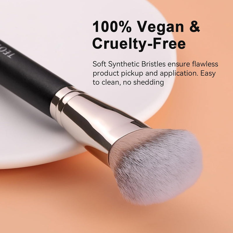 TEOYALL Setting Powder Brush, Ultra Plush Fluffy Synthetic Bristles Makeup Buffing Brush for All-Over Application With Bronzer Foundation