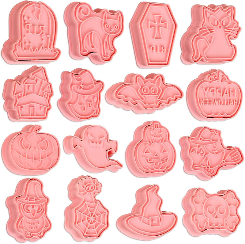Sakolla (Set of 8) Christmas Cookie Cutters with Plunger Stamps Set, Gingerbread Boy/Girl Snowman Santa Claus Snowflake Christmas Tree Reindeer Cookie Cutters - Halloween
