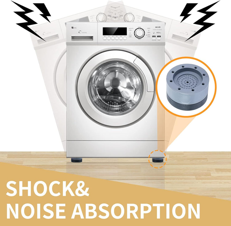 Anti Shock Pads for Washing Machine Base Foot Pads,4 x Universal Anti Vibration Pads Non Slip Heighten Shock and Noise Cancelling Support All Washing Machine Refrigerator Dishwasher Dryer(4 CM)