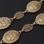 Golden Metal Waist Chain for Women, Concho Hip Saree Waist Belt, Adjustable Boho Western Fashion Belt Women Chain Belts for Dresses, Jeans, Skirts