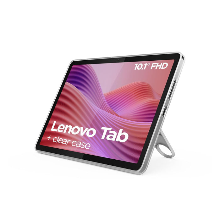 Lenovo Tab with Clear Case, 10.1" WUXGA (1920x1200) 400nits Anti-fingerprint Touch, MediaTek Helio G85 processor, 4G LTE Voice calling, 4GB RAM, 128GB Storage, Android 14, Luna Grey - [ZAEJ0000AE]
