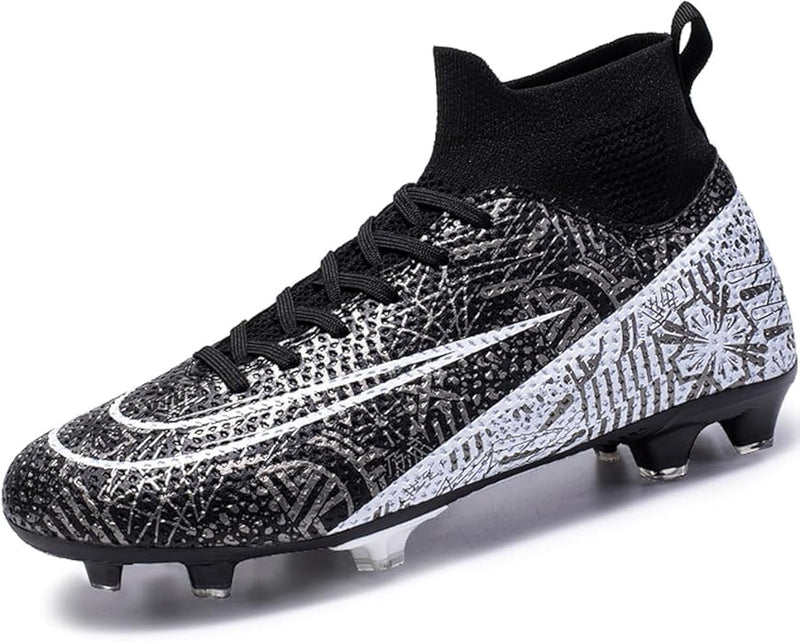 Football Boots for Man & Women,High Top Professional Soccer Shoes Non-Slipping Football Sneaker Football Boots Soccer CleatsSoccer Athletics Training Shoes Youth Students - Black