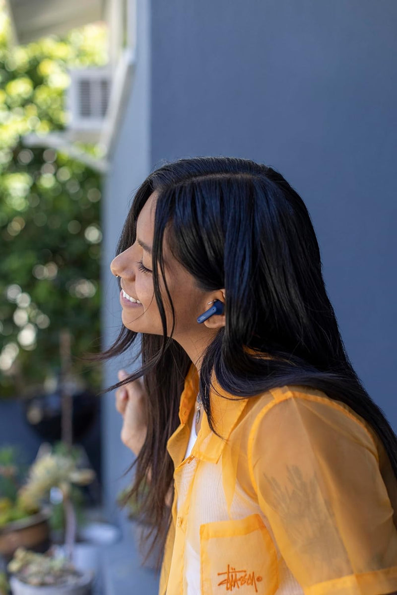 JBL Tune Flex True Wireless Noise Cancelling Earbuds, Pure Bass, ANC + Smart Ambient, 4 Microphones, 32H of Battery, Water Resistant & Sweatproof, Comfortable Fit - Blue, JBLTFLEXBLU