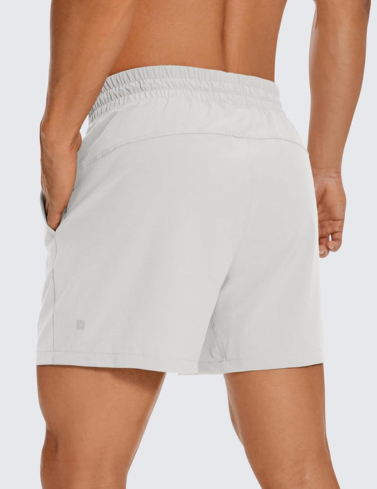 CRZ YOGA Men's Linerless Workout Shorts - 5'' Lightweight Quick Dry Running Sports Athletic Gym Shorts with Pockets