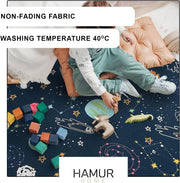 Hamur Home Baby Play Mat Non-slip Play Mat Foldable Crawling Mat Kids Baby Mat 150 X 150 Cm For Kids Room Playroom Washable Machine Washable Kids Carpet (Animals)