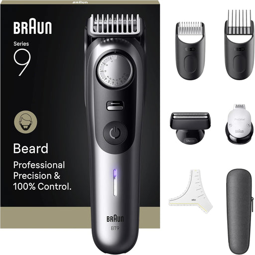 Barun Beard Timmer 7 with 39 Length Settings Precision Wheel Cordless & Rechargeable With Gillette Proglide Razor, Black/Silver Metal, BT7240 - BT9520