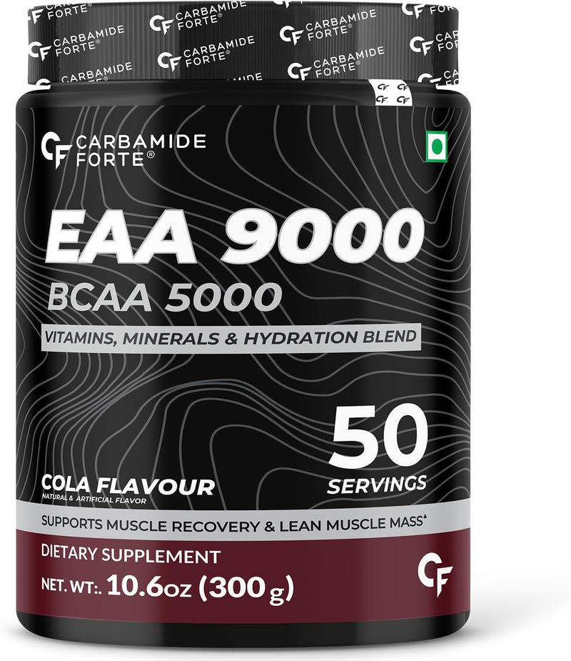 Carbamide Forte Micronized Creatine Monohydrate Powder - 83 Servings, 250g Creatine Supplement Powder for Lean Muscle Volumization, Strength & Energy - EAA Powder Cola Flavour Brown