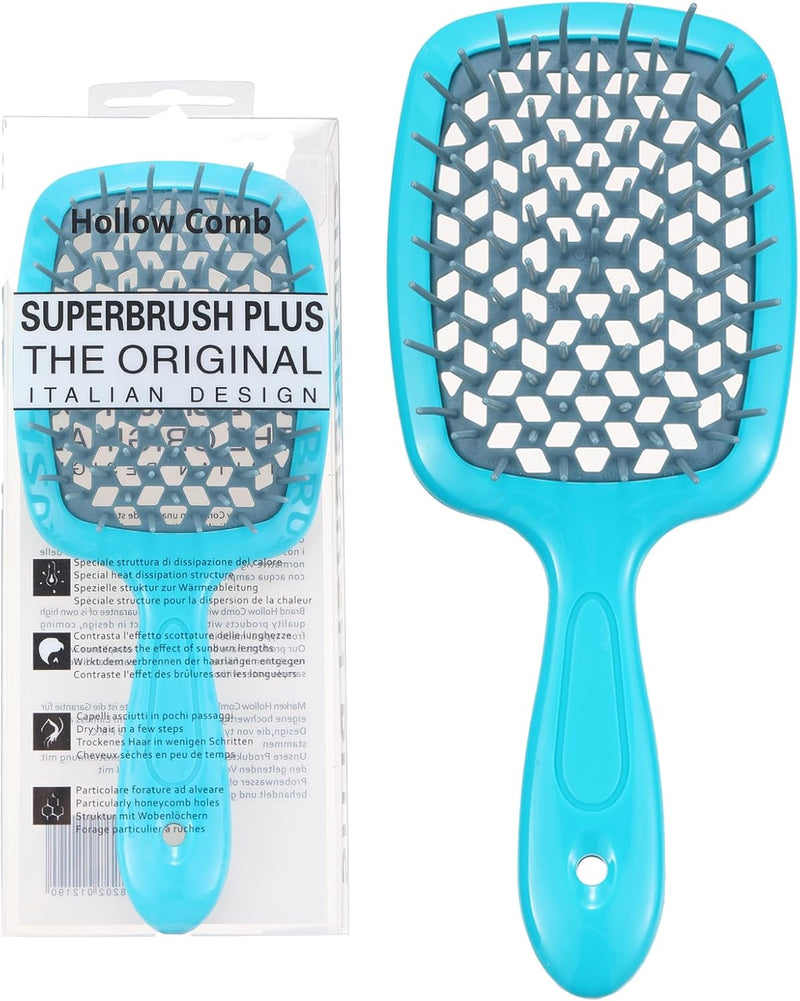 Hair Brush Comb For Hair Detangling Hair Brush Women Hair Styling Brush Hairbrush For Fine Hair Massage Comb Straw Hair Brush Vented Light Green+Purple - 013 Dark Green+Lake Blue