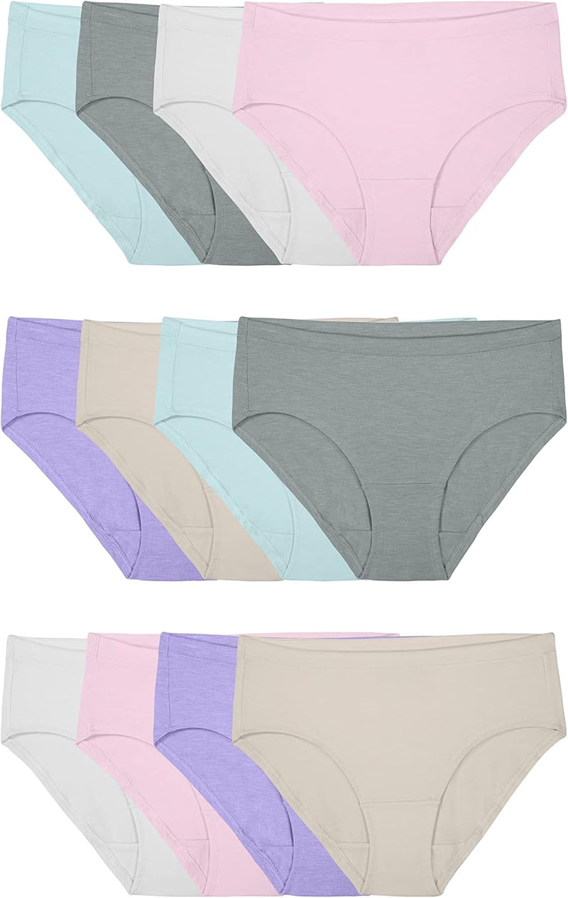 womens Fit for Me Women's Microfiber Briefs, 6 Pack Underwear (pack of 6) - Hipster - Modal - 12 Pack