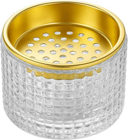 Crystal Glass Bakhoor Burner Oud burner Incense Bakhoor Charcoal Burner مبخرة عود,مبخرة بخور Frankincense Burner Madkhan Mabkhara Bakhoor Gold Incense Burner (Clear)