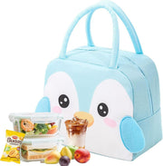 Insulated Lunch Bag,Cartoon Small Bento Tote Bag for Kids Girls & Students, Waterproof Cute Thermal Lunch Box Bag for School, Work, Picnic & Outdoor Activities(Pink Horse) - Penguin