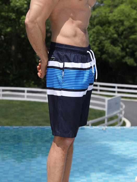 Maeau Men Swim Beach Shorts Quick Dry Swimming Trunks Drawstring Surfing Board Shorts
