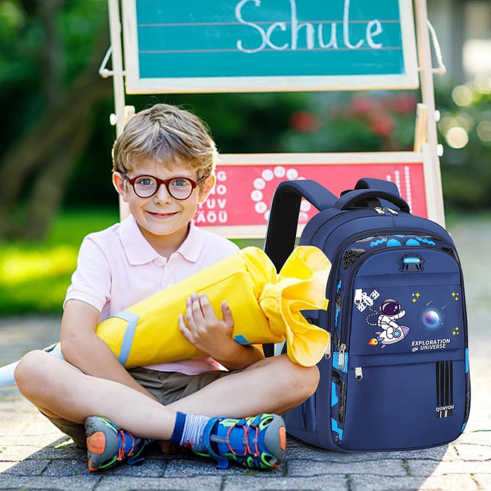 Yoawllty School Bag for Boys, Space Backpack for Boys Kids Elementary School Bags Middle Primary School Book Bag Lightweight School Bag for Students