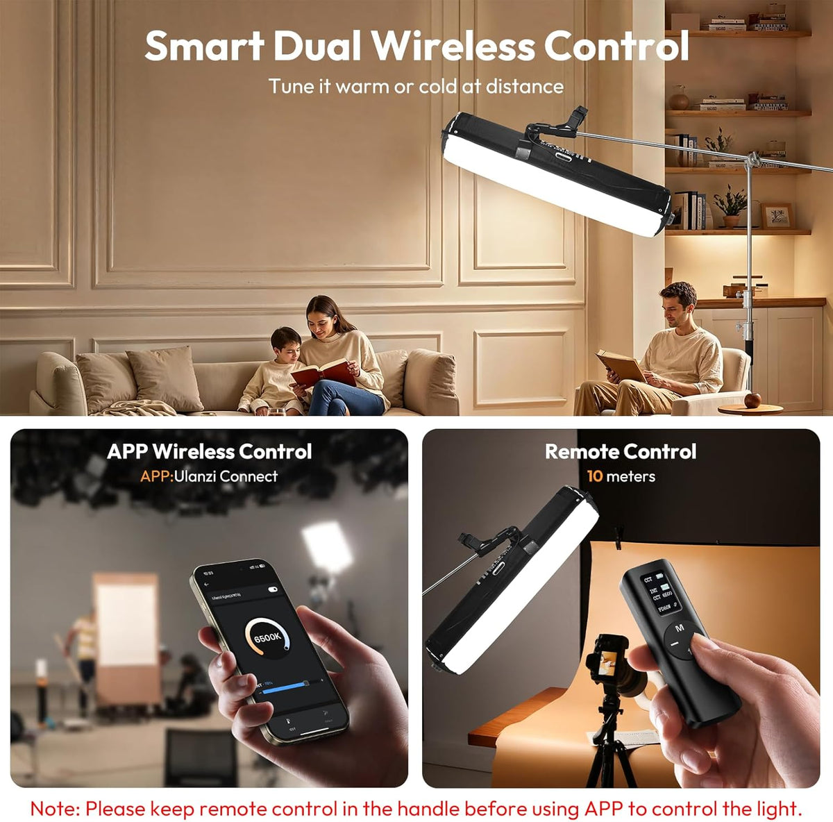 Ulanzi Inflatable Tube Light - LED Video Light with Remote Bi Color Portable Soft Box Fill Light for Photography/Video/Photo/Live Stream/YouTube (120W) (Tube Light) – image 3