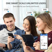 SKY TOUCH Sky-Touch Multifunctional Smart Body Fat Scale, Electronic Led Digital Weight Bathroom Scale With Smartphone App, Support 17 Languages And Indoor Temperature Measurement, 26026023Mm Whtie
