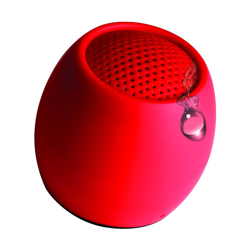 Boompods Zero Mini Bluetooth Speaker - Small Portable Speakers, IPX6 Waterproof, 5hr Playtime, Wireless Travel Speaker with Microphone & Dual Pairing, for Bathroom Shower, Outdoor & iPhone, Red