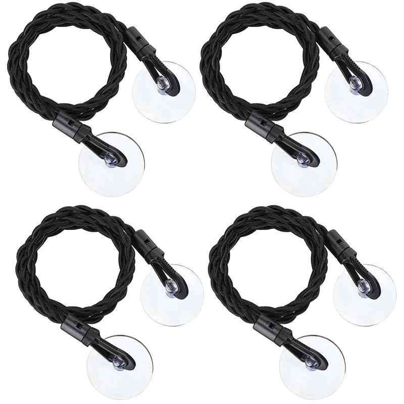 Excefore Portable Travel Clothes Line 4 Pieces 8ft/2.5M Windproof Retractable Clothes Rope Line with Hooks and Suction Cups for Camping Accessories Cruise Essentials Outdoor and Indoor Use