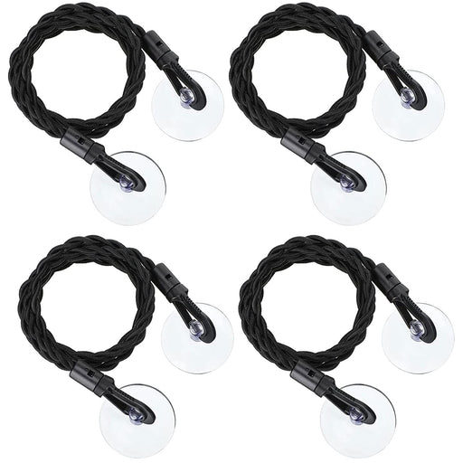 Excefore Portable Travel Clothes Line 4 Pieces 8ft/2.5M Windproof Retractable Clothes Rope Line with Hooks and Suction Cups for Camping Accessories Cruise Essentials Outdoor and Indoor Use