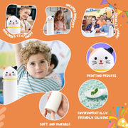 Bukela Kawaii Pencil Case 2-in-1 Silicone Pen Holder Soft Silicone Bag Dot Cat Design Pencil Case for Pencils Pen Storage for Girls and Boys Foldable and Waterproof White Dot Cats