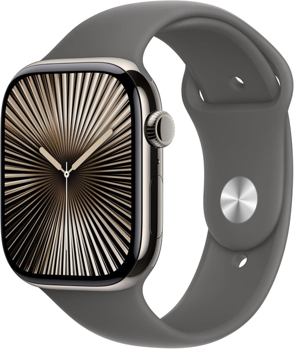 Apple Watch Series 10 GPS + Cellular 46 mm Smartwatch with Gold Titanium Case with Gold Milanese Loop - M/L. Fitness Tracker, ECG App, Always-On Retina Display, Carbon Neutral