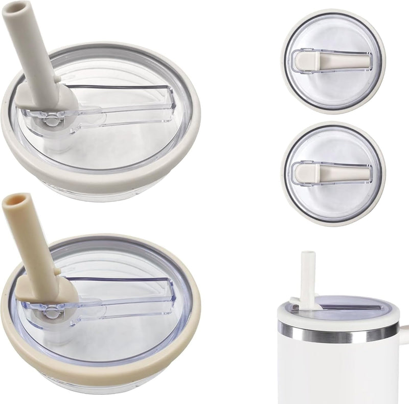 Stanley 2-Pack 30 Oz Tumbler with Flip Straw Lid (Cream, White)