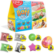 Zimpli Kids Baff Bombz Magic Brush from, 4 x Bath Bombs, Magically Paint your Bath Water, Creative Bath Toy for Children, Birthday Gifts for Boys & Girls, Pocket Money Toy, Moisturising Bath Fizzers - Red, Green, Yellow, Blue, White, Pink Mega Baff Pack V2