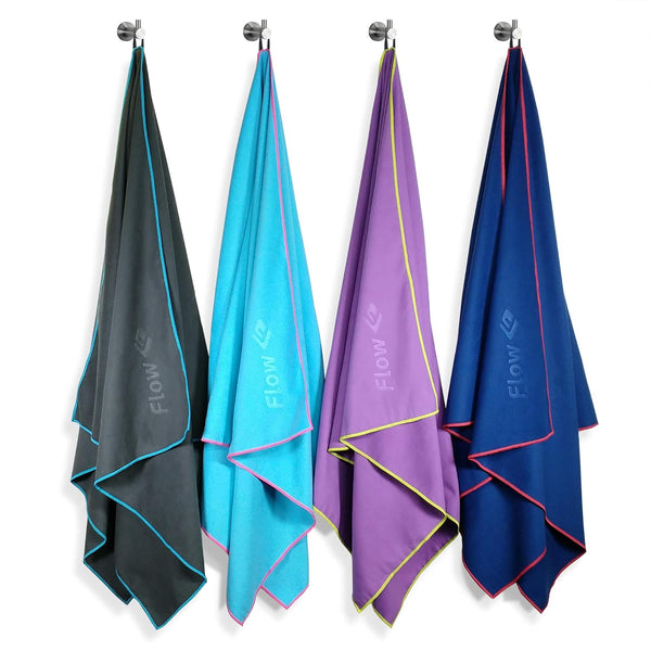 Hydro Sport Towel - Microfiber Quick Dry Swimming Towels for Pool, Triathlon, and Other Water Sports in Medium and Large Sizes (Navy, Large (60" x 30"))