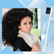 Geiserailie 3 Pcs Slick Back Hair Brush Set Bristle Brush Edge Control Teasing Comb for Women Black Hair(Black)