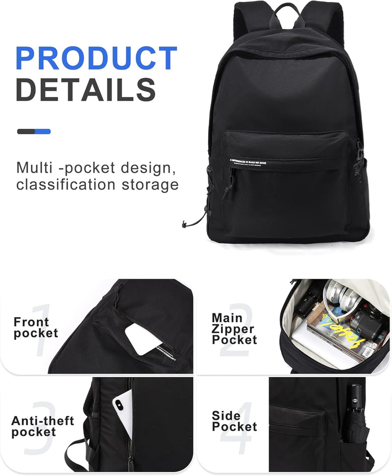 VECAVE Lightweight Casual Laptop Backpack Purse for Women,Travel Backpack with laptop compartment
