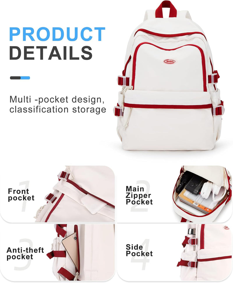 VECAVE Lightweight Casual Laptop Backpack Purse for Women,Travel Backpack with laptop compartment