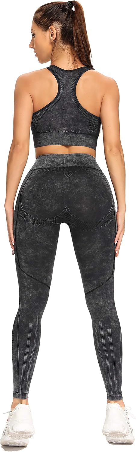 Redqenting High Waisted Leggings for Women Workout Seamless Leggings Yoga Pants Sweat Proof Tummy Control Tights