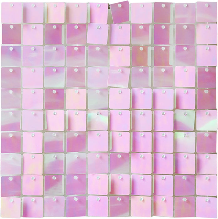 AM ANNA Sequin Wall Panels, 30PCS Shimmer Backdrop Stand, Rainbow Silver Square Decoration for Photo Backdrops, Party, Anniversary, Engagement