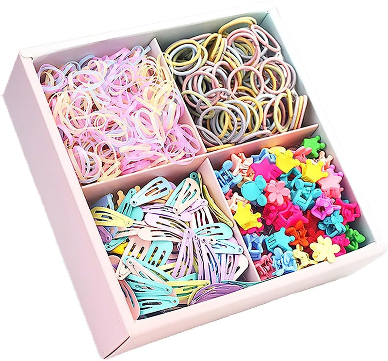 Shining Diva Fashion 1160 Pcs Hair Clips Rubber Bands Hairband Hair Accessories Kit with Box for Girls Kids Baby Toddlers (14901zb) - 1160 pcs Hair Accessories Box